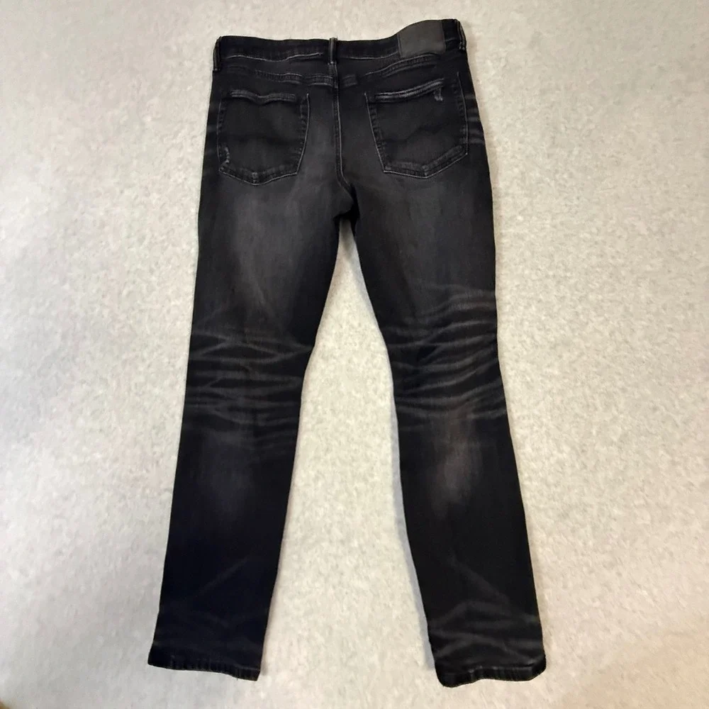 American Eagle Airflex+ Skinny Distressed Black Jeans 34x32 Ripped Denim